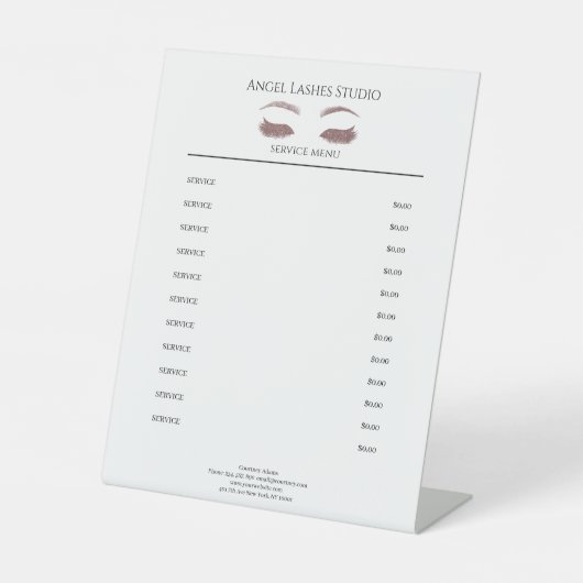 Salon Eye Lashes Rose Sockelschild (Vorderseite)