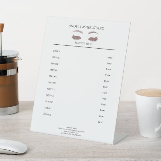 Salon Eye Lashes Rose Sockelschild (In SItu)