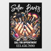 Salon Fensteraufkleber (Blatt)