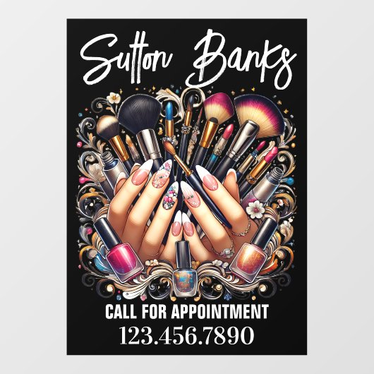 Salon Fensteraufkleber (Blatt)