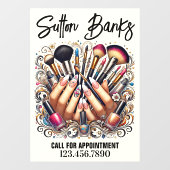 Salon Fensteraufkleber (Blatt)