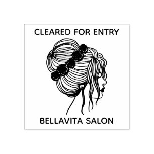 Salon Floral Updo Covid Temperatur Freigabe Eintri Gummistempel
