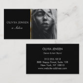 Salon Foto Card Moderne schwarze Visitenkarte (Vorne/Hinten)
