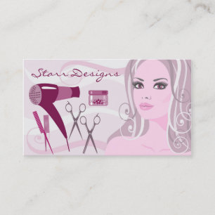 Salon Friseur Female & Tools Business Card Visitenkarte