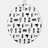 Salon & Friseur Muster CUSTOM BG FARBE Keramik Ornament (Links)