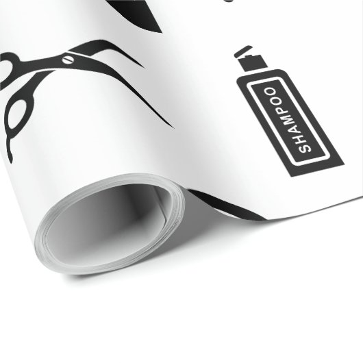 Salon & Friseur Muster CUSTOM FARBE Geschenkpapier (Rolleneckpunkt)