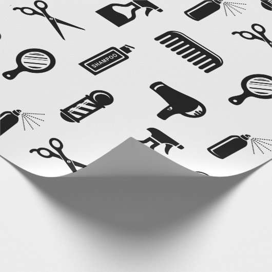 Salon & Friseur Muster CUSTOM FARBE Geschenkpapier (Ecke)