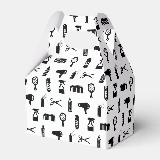 Salon & Friseur Muster CUSTOM FARBE Geschenkschachtel (Rückseite)