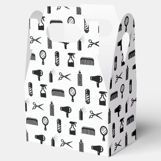 Salon & Friseur Muster CUSTOM FARBE Geschenkschachtel (Geöffnet)