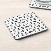 Salon & Friseur Muster CUSTOM FARBE Getränkeuntersetzer (Linke Seite)