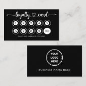 Salon für Black Business Logos Coffee Shop Treuekarte (Vorne/Hinten)