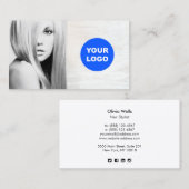 Salon für Fotokarten aus Weißholz Visitenkarte (Vorne/Hinten)