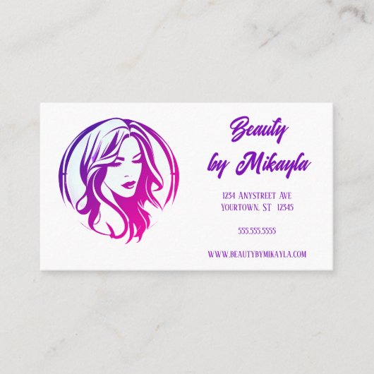Salon für Frauenköpfe und Friseure Visitenkarte (Vorderseite)