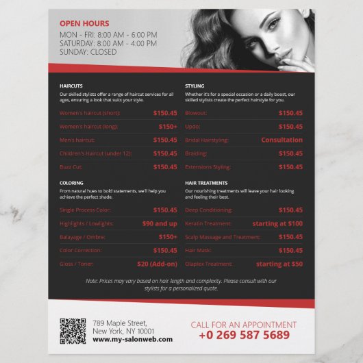 Salon für Schwarz und Rot, Frisör Flyer (Hinten)