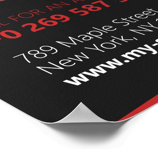 Salon für Schwarz und Rot, Frisör Poster (Ecke)