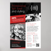 Salon für Schwarz und Rot, Frisör Poster (Vorne)