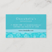 Salon-Geschäfts-Karten-Wellness-Center-blaues Visitenkarte (Rückseite)