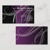 Salon-Geschäftskarten des lila und schwarzen Visitenkarte (Vorne/Hinten)