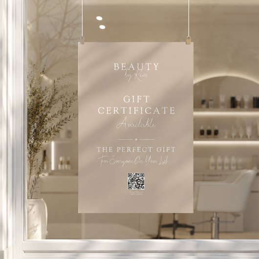 Salon-Geschenkgutschein-Promo-Poster mit QR-Code Poster