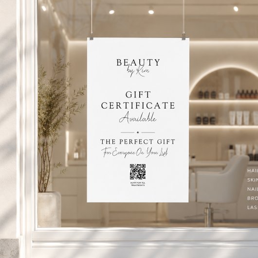 Salon-Geschenkgutschein-Promo-Poster mit QR-Code Poster