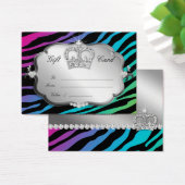 Salon Geschenkkarte Bold Zebra Rainbow Pink Crown (Schreibtisch)