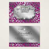 Salon Geschenkkarte Schmuck Leopard Rosa Silberkro (Vorne & Hinten)