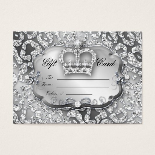 Salon Gift Card Juwelier Leopard Silver Crown (Vorderseite)