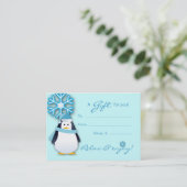 Salon Gift Card Spa Xmas Snowflake Penguin Rabattkarte (Stehend Vorderseite)