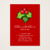 Salon Gift Card Wellness-Center Xmas Holly (Rückseite)