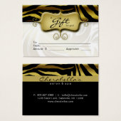 Salon Gift Card Wellness-Center Zebra Animal Gold (Vorne & Hinten)