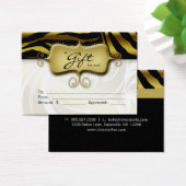 Salon Gift Card Wellness-Center Zebra Animal Gold (Schreibtisch)