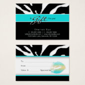 Salon Gift Card Zebra (Vorne & Hinten)