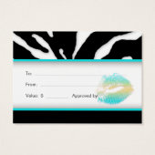 Salon Gift Card Zebra (Rückseite)