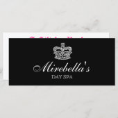 Salon Gift Certificate Crown Schwarz-weiß (Vorne/Hinten)