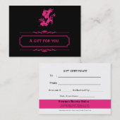 Salon Gift Certificate (Deep Pink) Rabattkarte (Vorne/Hinten)