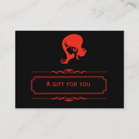 Salon Gift Certificate (Firebrick) Rabattkarte (Vorderseite)