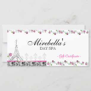Salon Gift Certificate Paris Eiffel Tower Rose