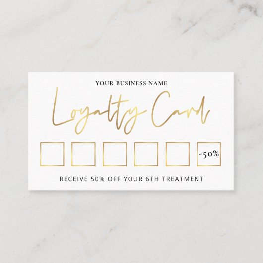 Salon Glam Gold Logo Modern Beauty oder Wellness-C Treuekarte (Vorderseite)