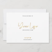 Salon Glam Gold Logo Modernes Geschenkzertifikat (Rückseite)