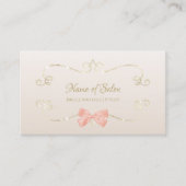 Salon Glitzer Glam Rahmen und Chic Pink Bow Visitenkarte (Vorderseite)