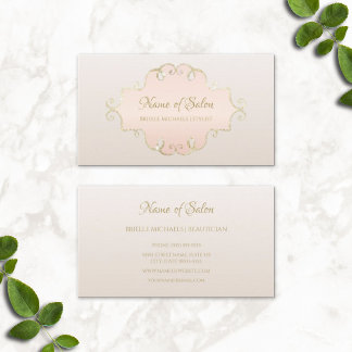 Salon Glitzer Glam Rahmen und Chic Pink Bow Visitenkarte