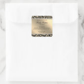 Salon Glitzer Leopard Gold Square Sticker (Tasche)