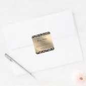 Salon Glitzer Leopard Gold Square Sticker (Umschlag)