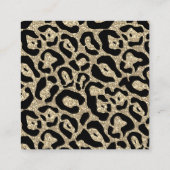 Salon Glitzer Leopard Gold Telefonnummerkarte (Rückseite)