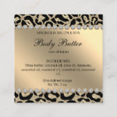 Salon Glitzer Leopard Gold Telefonnummerkarte (Vorderseite)