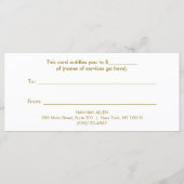 Salon Gold Sequin Lipstick - Geschenkzertifikat 2 (Rückseite)