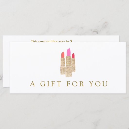 Salon Gold Sequin Lipstick - Geschenkzertifikat 2 (Vorne/Hinten)