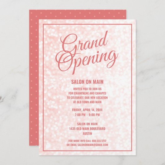 Salon Grand Opening| Open House Beauty Wellness-Ce Einladung (Vorne/Hinten)