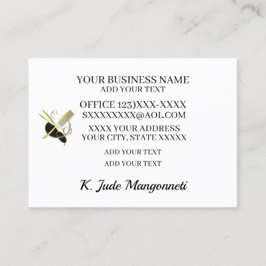 Salon Hair and Nails Business Card Visitenkarte (Rückseite)