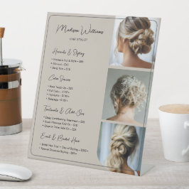 Salon Hair Stylist Services Preisliste Beige Sockelschild